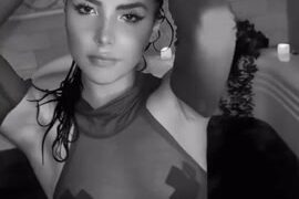 Andrea Botez nude bathing video showing off her big breasts!!!