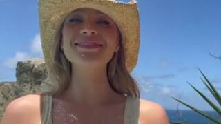 Daisy Keech nude showing off her big breasts in the pool!!!