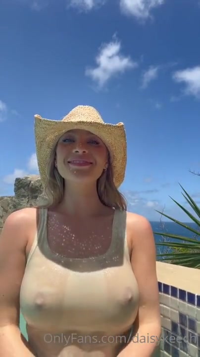 Daisy Keech nude showing off her big breasts in the pool!!!